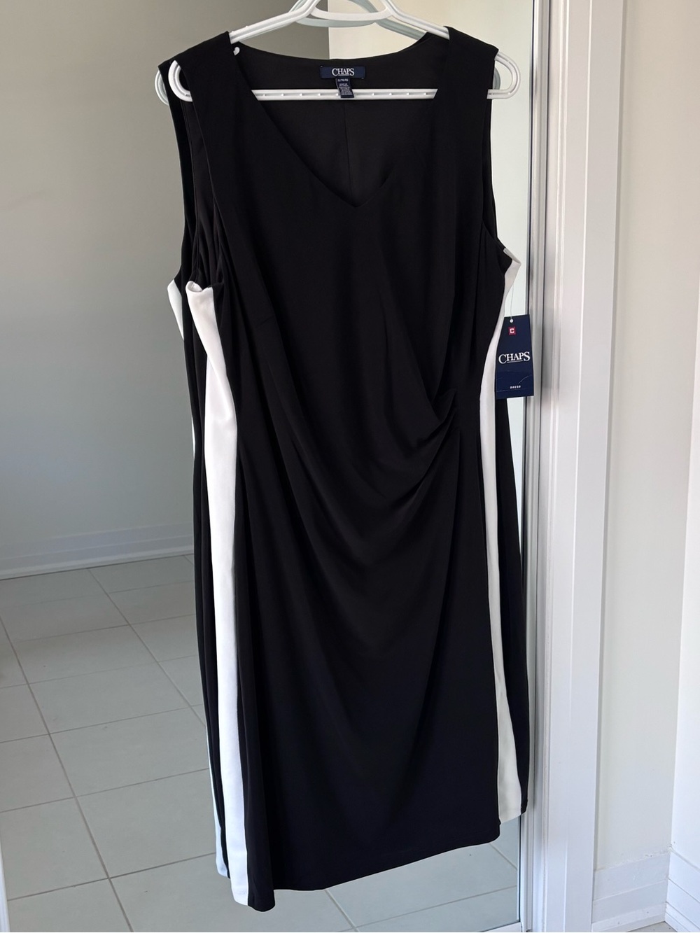 Chaps Black and White Dress